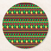 Matching Kwanzaa Yellow Red Black Green Ronde Kartonnen Onderzetter (Voorkant)