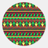 Matching Kwanzaa Yellow Red Black Green Ronde Sticker (Voorkant)