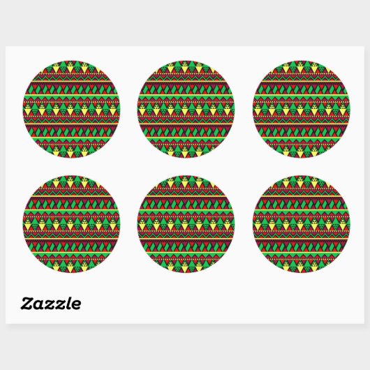 Matching Kwanzaa Yellow Red Black Green Ronde Sticker (Vel)