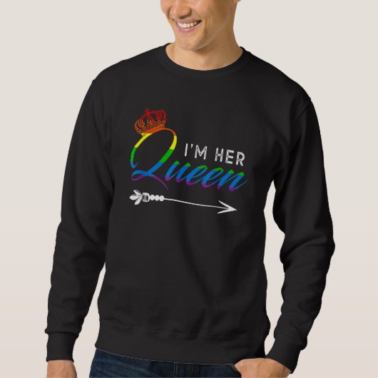 Matching Lesbian Couple her Queen Vriendin Pride Trui (Voorkant)