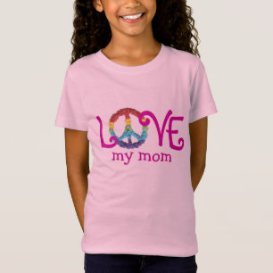 Matching Mam and Daughter Clothes - Peace & Love T T-shirt