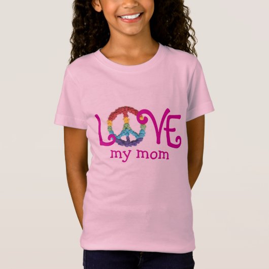 Matching Mam and Daughter Clothes - Peace & Love T T-shirt (Voorkant)