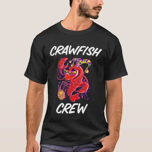 Matching Mardi Gras voor Crawfish Boil Crew Crawda T-shirt (Voorkant)