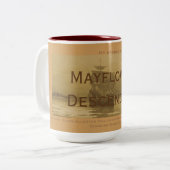 Matching Mayflower Descendants, aangepast Tweekleurige Koffiemok (Voorkant links)