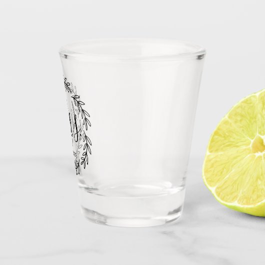 Matching Mrs Monogram Wreath Shot Glas (Rechts)
