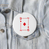 Matching Nine Diamonds Suit Plays Cards Moderne 9 Ronde Button 4,0 Cm (In situ)