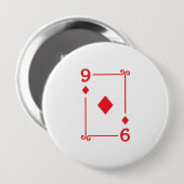 Matching Nine Diamonds Suit Plays Cards Moderne 9 Ronde Button 4,0 Cm (Voorkant /achterkant)
