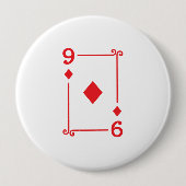 Matching Nine Diamonds Suit Plays Cards Moderne 9 Ronde Button 4,0 Cm (Voorkant)