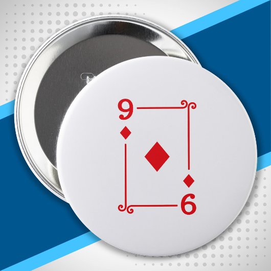 Matching Nine Diamonds Suit Plays Cards Moderne 9 Ronde Button 4,0 Cm
