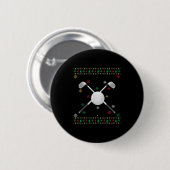 Matching Outfits For Holiday Party Golf Ugly Chris Ronde Button 5,7 Cm (Voorkant /achterkant)