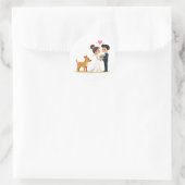 Matching paar en puppy bruiloft Sticker (Tas)