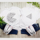 Matching Pizza Slice Funny Couple White T-Shirt