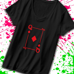 Matching Queen Diamonds Suit Plays Cards Modern T-shirt