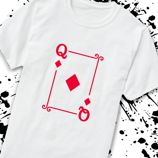 Matching Queen Diamonds Suit Plays Cards Modern T-shirt