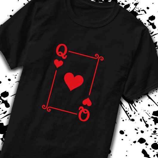 Matching Queen Hearts Suit Plays Cards Modern T-shirt