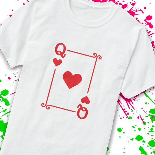 Matching Queen Hearts Suit Plays Cards Modern T-shirt