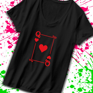 Matching Queen Hearts Suit Plays Cards Modern T-shirt