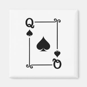 Matching Queen Spades Suit Plays Cards Modern Magneet