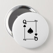 Matching Queen Spades Suit Plays Cards Modern Ronde Button 4,0 Cm (Voorkant /achterkant)