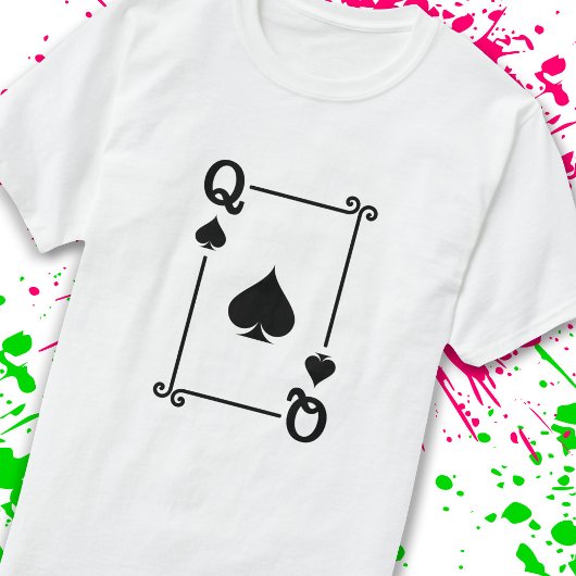 Matching Queen Spades Suit Plays Cards Modern T-shirt