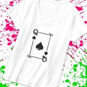 Matching Queen Spades Suit Plays Cards Modern T-shirt