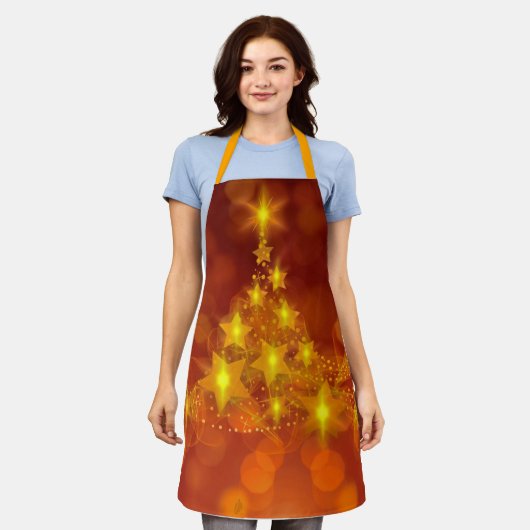 Matching Set Gold Stars kerstboom Schort (Gedragen)