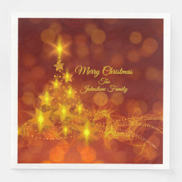 Matching Set Gold Stars Name Kerstdiner Servet