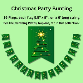 Matching Set Green Kerstmis Vlaggetjes