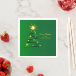 Matching Set Green Tree Change Name Cocktail Servet