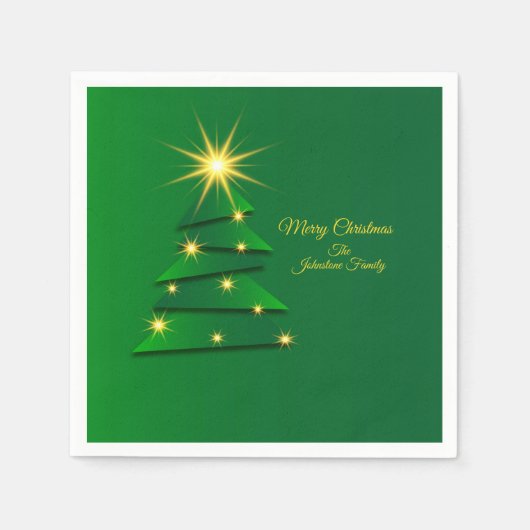 Matching Set Green Tree Change Name Cocktail Servet (Voorkant)