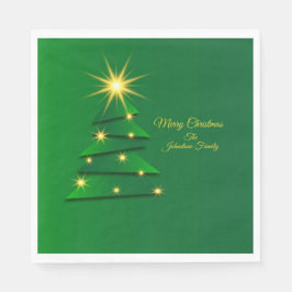 Matching Set Green Tree Change Name Luncheon Servet