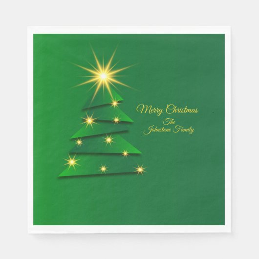 Matching Set Green Tree Change Name Luncheon Servet (Voorkant)