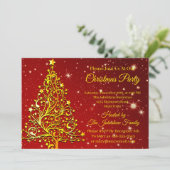 Matching Set Kerstred Gold Tree Stars Naam Kaart (Staand voorkant)