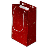 Matching Set Kerstred Gold Tree Stars Naam Klein Cadeauzakje (Achterkant Gekanteld)