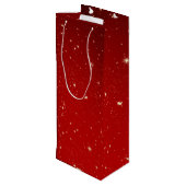 Matching Set Kerstred Gold Tree Stars Naam Wijn Cadeautas (Achterkant Gekanteld)