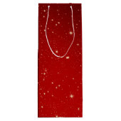 Matching Set Kerstred Gold Tree Stars Naam Wijn Cadeautas (Achterkant)