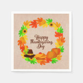 Matching Set Thanksgiving Green Gold Pet Cocktail Servet (Voorkant)