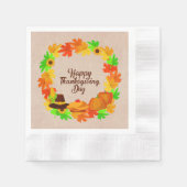 Matching Set Thanksgiving Green Gold Pet Cocktail Servet (Voorkant)