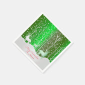 Matching Set White Reindeer geeft Naam Cocktail ui Servet (Hoek)