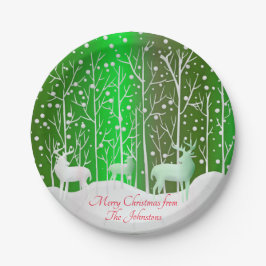 Matching Set White Reindeer geeft Naam Green 7 uit Papieren Bordje