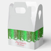 Matching Set White Reindeer geeft naam groen uit Bedankdoosjes (Geopend)