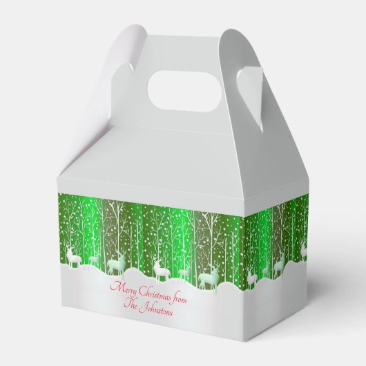 Matching Set White Reindeer geeft naam groen uit Bedankdoosjes (Voorkant Zijde)