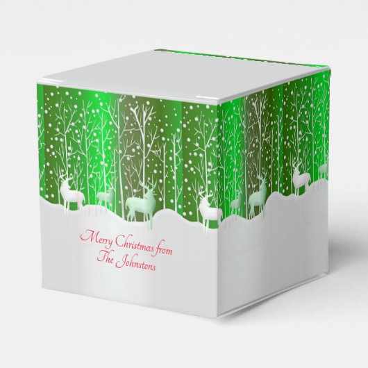 Matching Set White Reindeer geeft naam groen uit Bedankdoosjes (Voorkant Zijde)