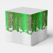 Matching Set White Reindeer geeft naam groen uit Bedankdoosjes (Achterkant)