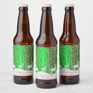 Matching Set White Reindeer geeft naam groen uit Bier Etiket
