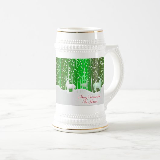 Matching Set White Reindeer geeft naam groen uit Bierpul (Voorkant rechts)