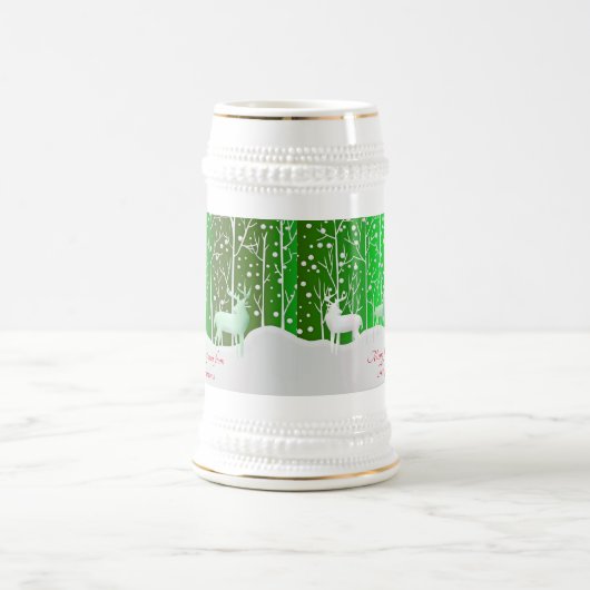 Matching Set White Reindeer geeft naam groen uit Bierpul (Center)