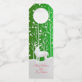 Matching Set White Reindeer geeft naam groen uit Flessenhanger