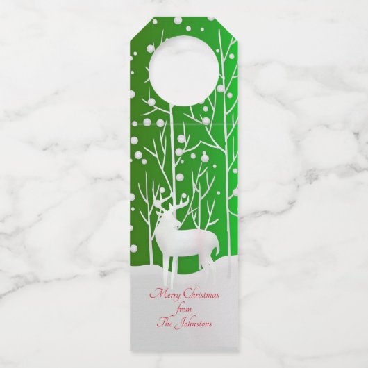 Matching Set White Reindeer geeft naam groen uit Flessenhanger (Voorkant)