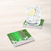 Matching Set White Reindeer geeft naam groen uit Kartonnen Onderzetters (Insitu)